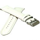 Minoir Ersatzuhrarmband Leder weiss Dornschliesse - 22 mm