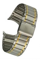 Edelstahluhrarmband bicolor - Clipverschluss - 19 mm