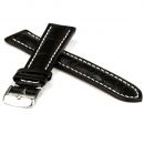 Lederuhrarmband Louisiana - Alligator-Optik schwarz 20 mm