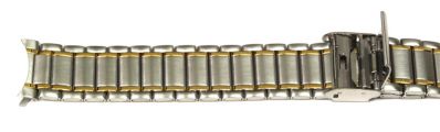 Edelstahluhrarmband bicolor - Clipverschluss - 19 mm