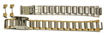 Edelstahluhrarmband bicolor 14 mm Stegbreite Clipverschluss