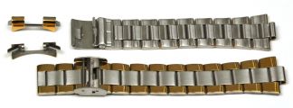 Edelstahluhrarmband bicolor - 20 mm Rundanstoss - Clipverschluss