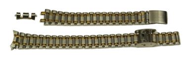 Edelstahluhrarmband bicolor 13 mm Clipverschluss